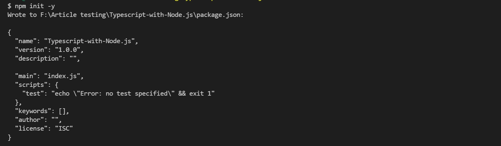 packages.json file