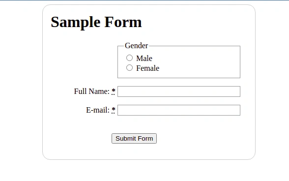 The HTML form