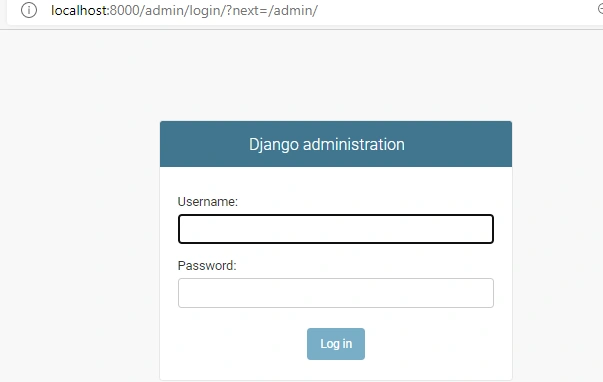 Django admin login page
