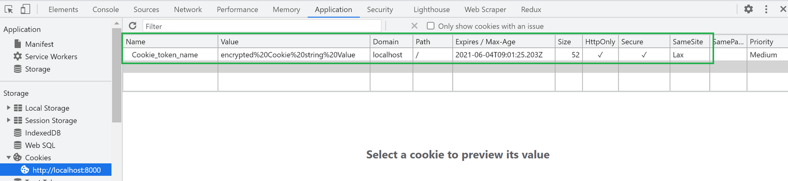 Cookies updated security values