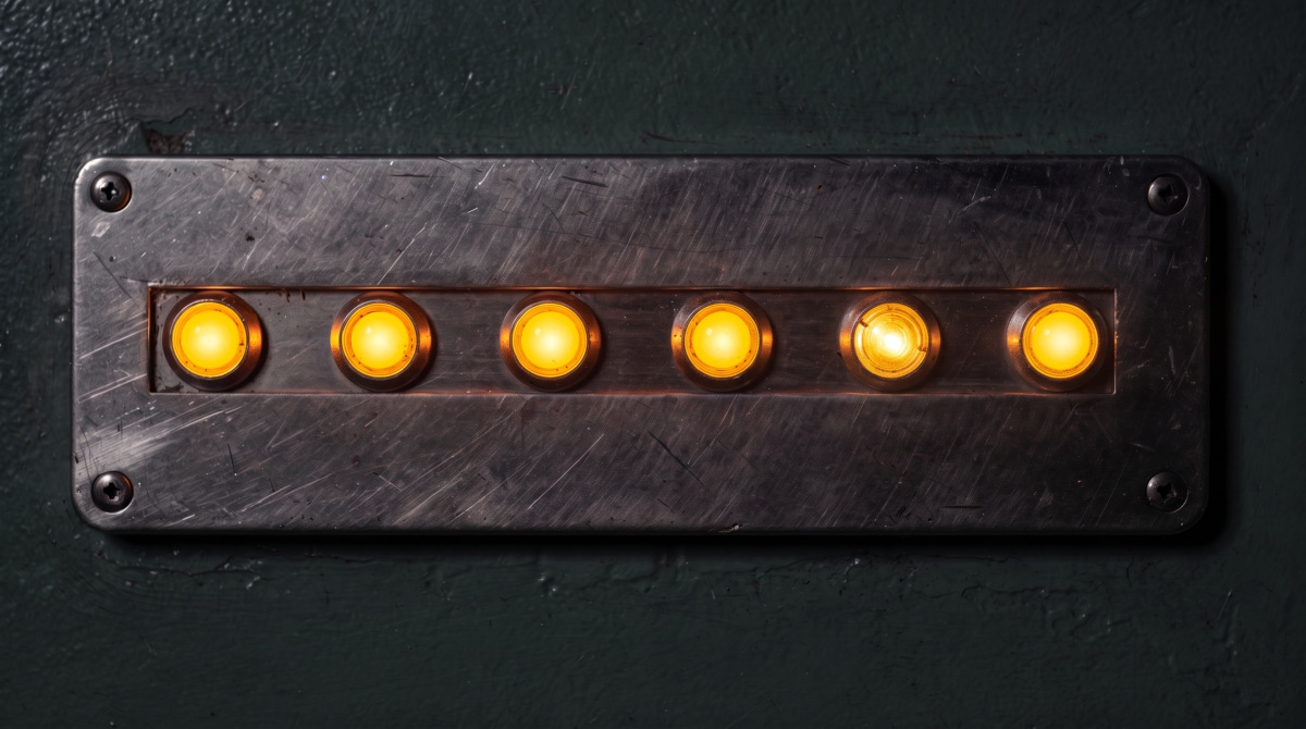 Industrial signal board with six indicator positions